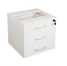CDKP3D Fixed Pedestal. Optional Extra For Desks. Lockable 3 Single Drawers. All Natural White Or All Grey